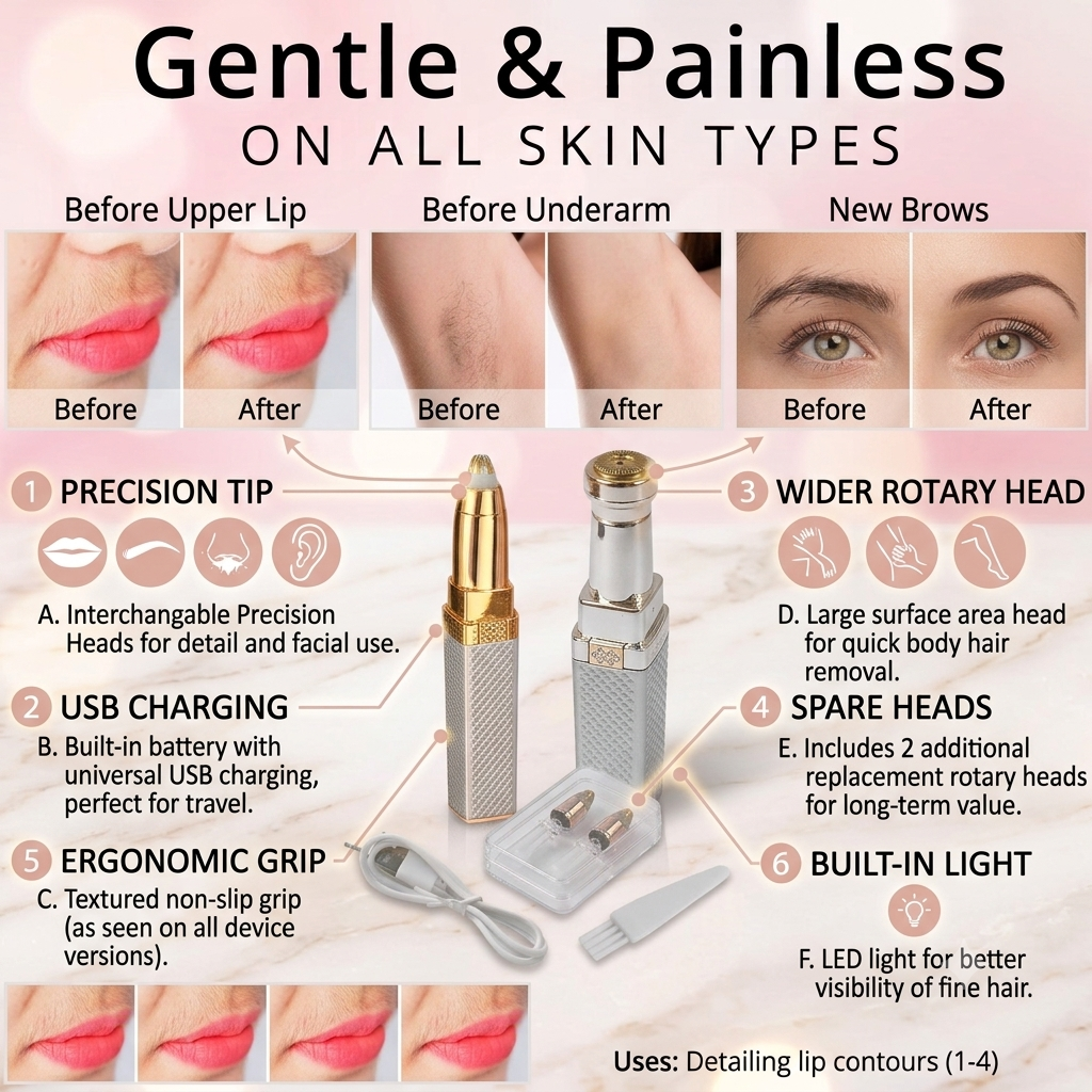 2-in-1 Eyebrow Razor  Painless Hair Remover